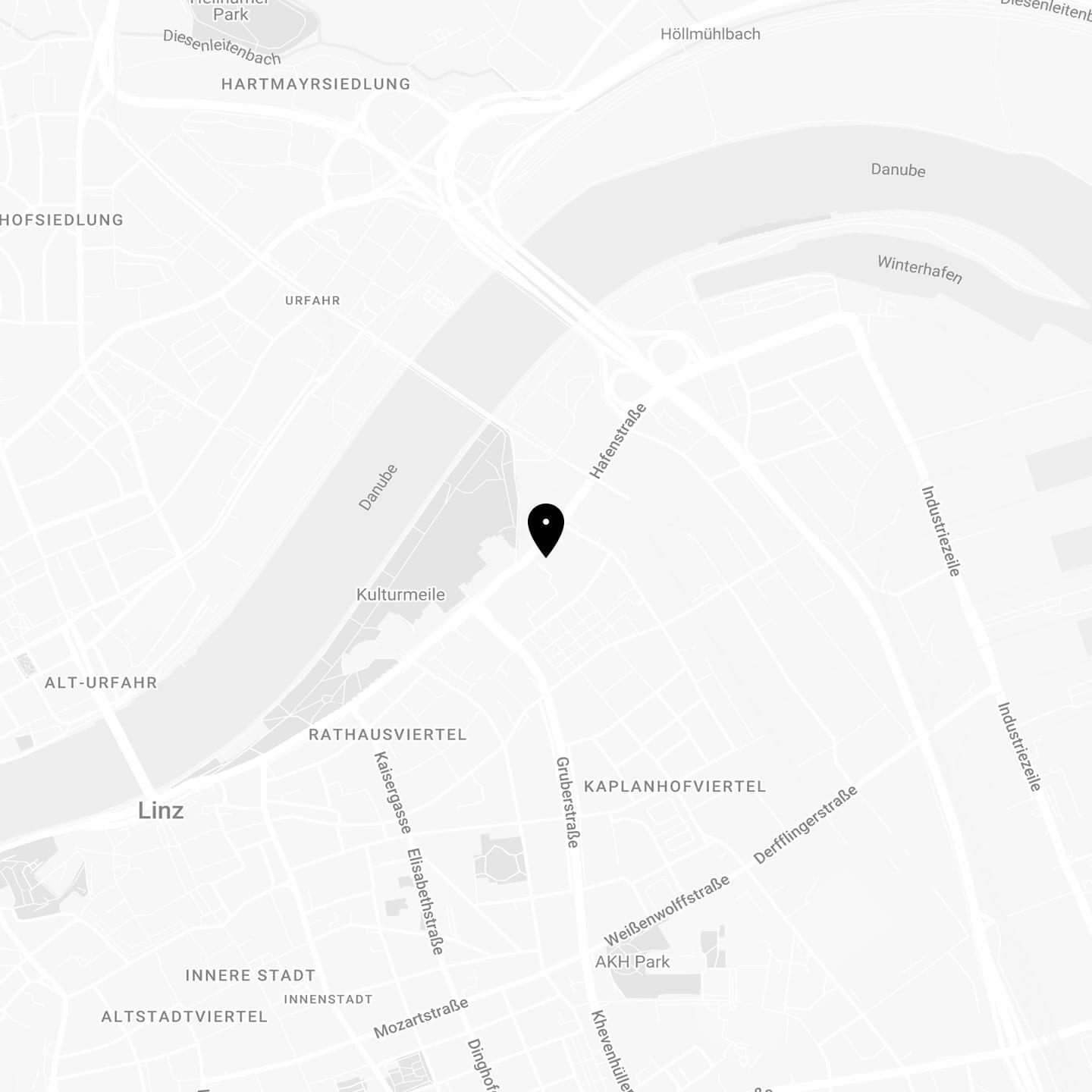 Kartenausschnitt rund um die Tabakfabrik