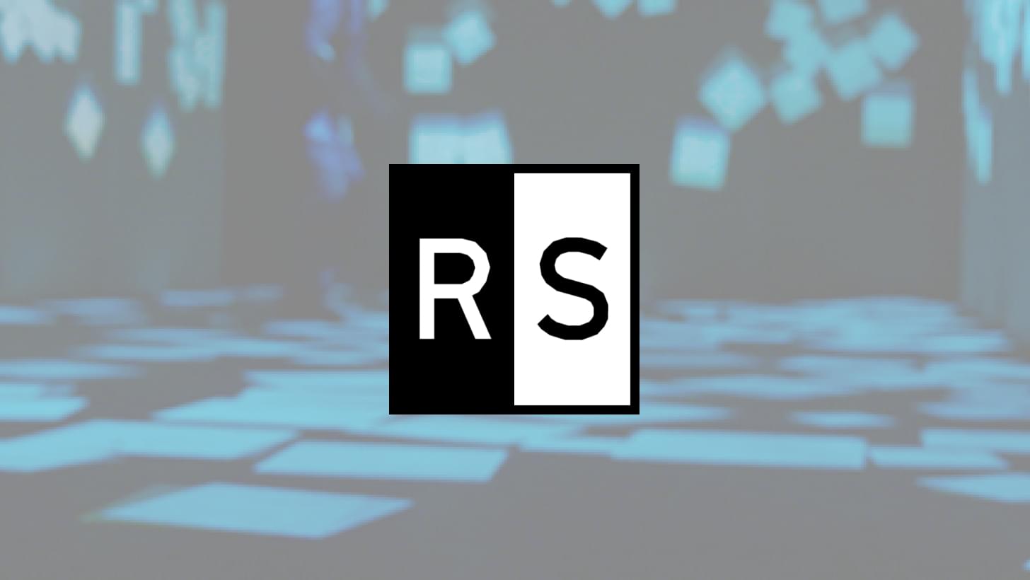 Lichtinstallation in einem Raum, darüber liegt das Responsive Spaces Logo.