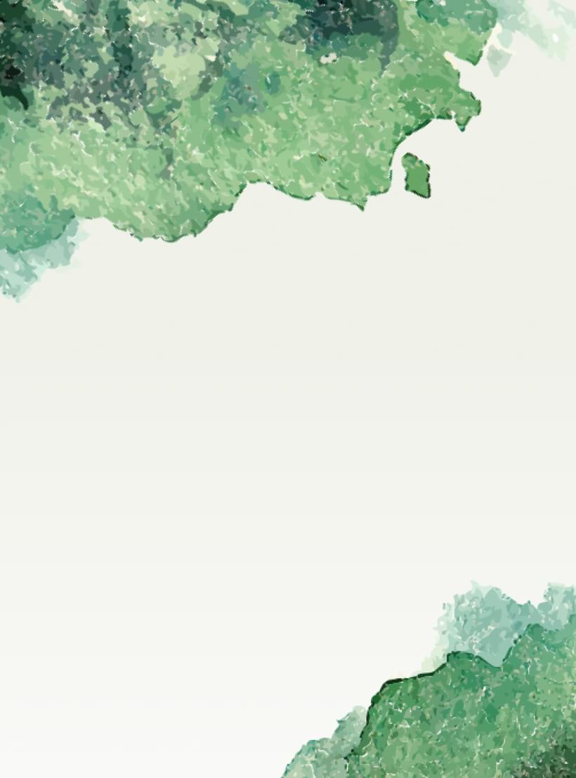 Abstrakte grüne Aquarellstruktur auf hellem Hintergrund, offen gestaltet mit zentralem Leerraum.